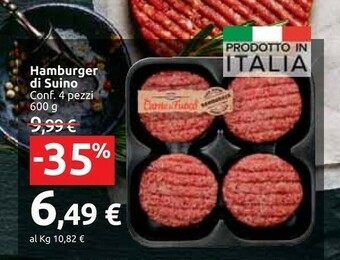 Carrefour Hamburger Di Suino offerta