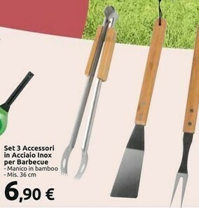 Carrefour Set 3 Accessori In Acciaio Inox Per Barbecue offerta