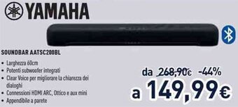 Unieuro Yamaha Soundbar AATSC200BL offerta