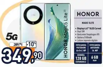 Unieuro Honor Magic 5lite offerta