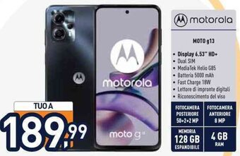 Unieuro Motorola Moto G13 offerta