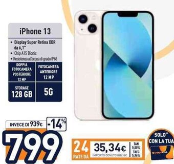 Unieuro iPhone 13 offerta