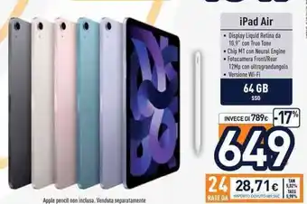 Unieuro iPad Air 64 gb offerta