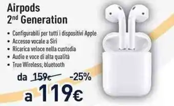 Unieuro Airpods 2nd Generations offerta