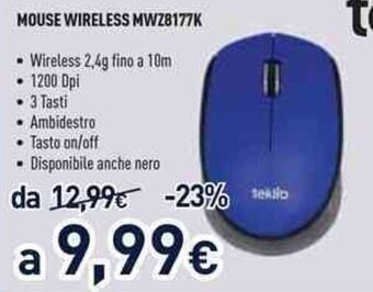 Unieuro Teklio Mouse Wireless MWZ8177K offerta