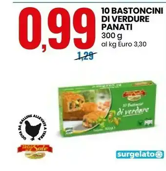 Eurospin Delizie Del Sole - 10 Bastoncini Di Verdure Panati 300 G offerta