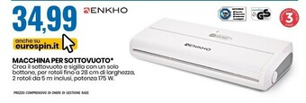 Eurospin Enkho Macchina Per Sottovuoto offerta
