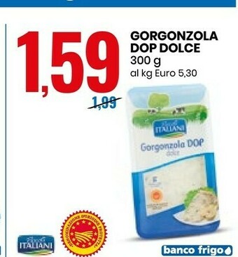 Eurospin Pascoli Italiani - Gorgonzola DOP Dolce 300 G offerta