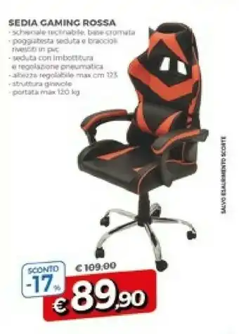 Famila Sedia Caming Rossa offerta