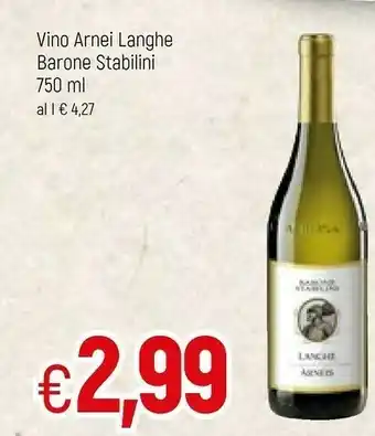 Famila Barone Stabilini Vino Arnei Langhe offerta