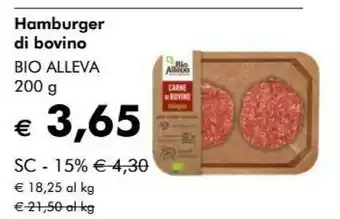 NaturaSì Bio alleva Hamburger Di Bovino offerta