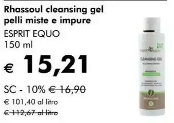 NaturaSì Esprit Equo Rhassoul Cleansing Gel Pelli Miste E Impure offerta