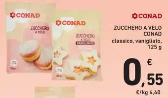 Conad Conad Zucchero a Velo classico, vanigliato, 125 g offerta