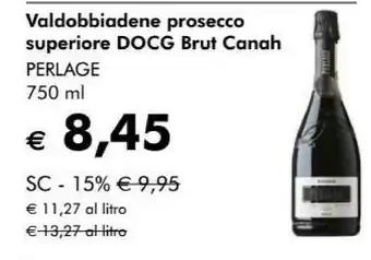 NaturaSì Canah Perlage Valdobbiadene Prosecco Superiore Docg Brut offerta