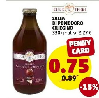 PENNY Cuor di terra Salsa Di Pomodoro Ciliegino 330 G(ml) offerta