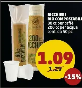 PENNY Bicchieri Bio Compostabili offerta