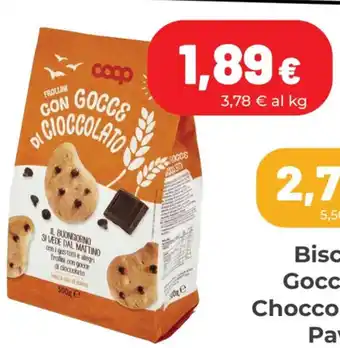 Coop Copop Frollini con gocce di cioccolato 500 g offerta