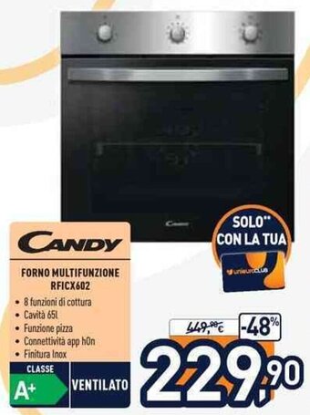 Unieuro Candy Forno Multifunzione RFICX602 offerta