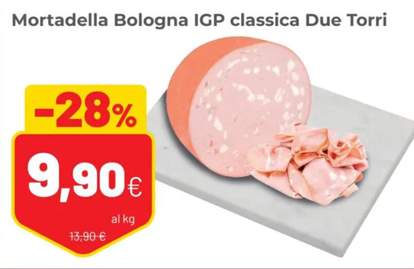 Mortadella Bologna IGP classica Due Torri offerta di Coop