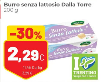 Coop Burro senza lattosio Dalla Torre 200 g offerta