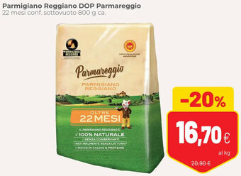 Coop Parmigiano Reggiano DOP Parmareggio 22 mesi conf. sottovuoto 800 g ca. offerta