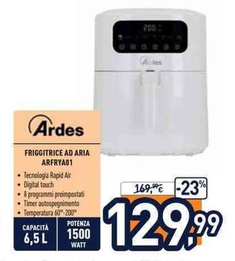 Unieuro Ardes Friggitrice Ad Aria ArfryA01 offerta