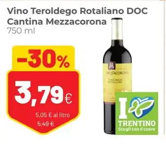 Coop Cantina Mezzacorona Vino Teroldego Rotaliano DOC 750 ml offerta