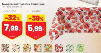 Coop Tovaglia antimacchia Camargue fantasie assortite 140 x 230 cm offerta