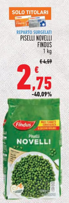 Conad Findus Piselli Novelli 1 kg offerta