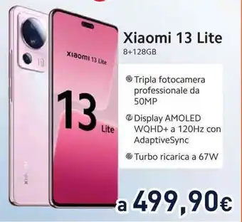 Unieuro Xiaomi 13 Lite 8+128GB offerta