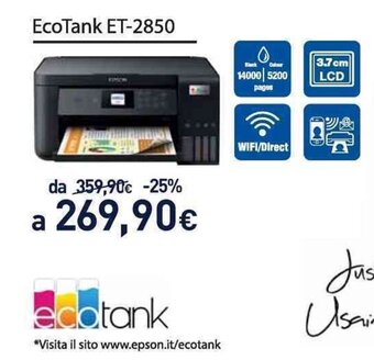 Unieuro Ecotank ET-2850 offerta