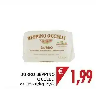 Mercatò Beppino occelli Burro Con Panna Italiana Di Centrifuga 125 G(ml) offerta