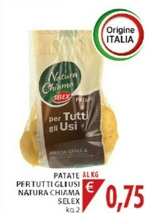 Mercatò Selex Patate Per Tutti Gli Usi Pasta Gialla Natura Chiama offerta