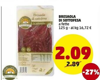 PENNY Salumeo Bresaola Sottofesa 125 G(ml) offerta