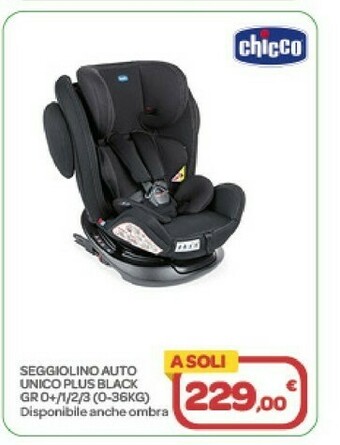 Bimbo Store Chicco Seggiolino Auto Unico Plus Black offerta