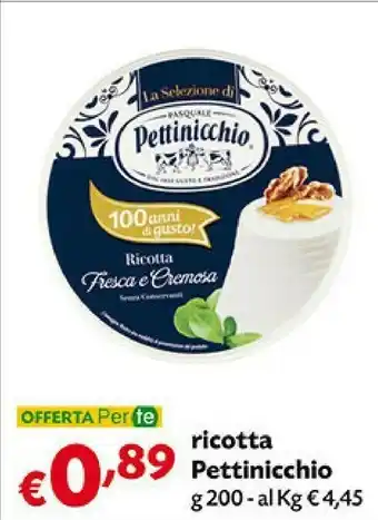 Pam Pettinicchio Ricotta Fresca 200 G(ml) offerta