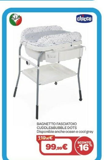 Bimbo Store Chicco Bagnetto Fasciatoio Cuddle&Bubble Dots offerta