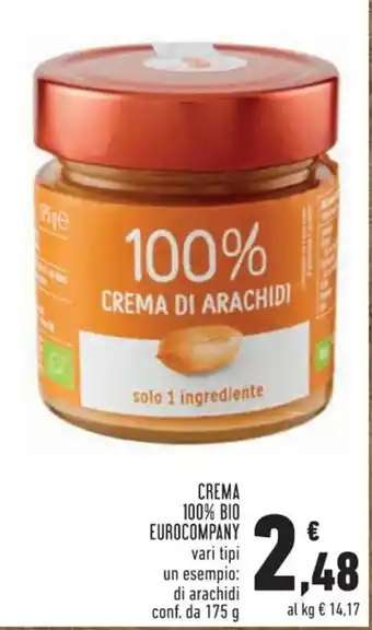 Conad Eurocompany Crema 100% Bio vari tipi di arachidi conf. da 175 g offerta