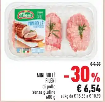 Conad Fileni Mini Rollè di pollo senza glutine 600 g offerta
