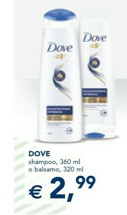 Esselunga Dove Shampoo offerta