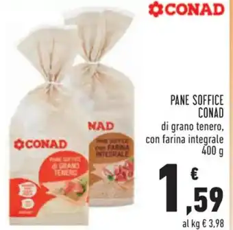 Conad Conad Pane Soffice di grano tenero,con farina integrale 400 g offerta