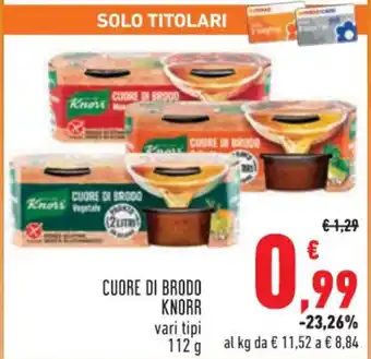 Conad Knorr Cuore di Brudo vari tipi 112 g offerta