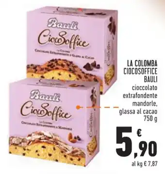 Conad Bauli La Colomba Ciocosoffice cioccolato extrafondente mandorle,glassa al cacao 750 g offerta