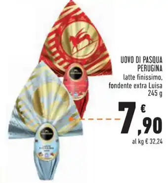 Conad Perugina Uovo di Pasqua latte finissimo,fondente extra Luisa 245 g offerta