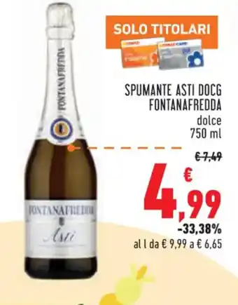 Conad Fontana Fredda Spumante Asti DOCG dolce 750 ml offerta