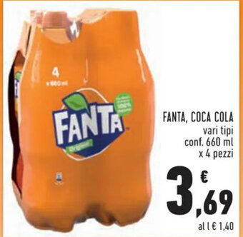 Conad Fanta, Coca Cola vari tipi conf. 660 ml x 4 pezzi offerta