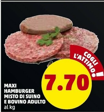 PENNY Maxi Hamburger Misto Di Suino E Bovino Adulto offerta