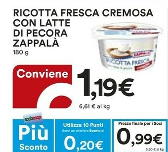 Coop Zappalà Formaggio spalmabile offerta