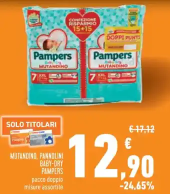 Conad Pampers Mutandino Baby-Dry pacco doppio misuri assortite offerta
