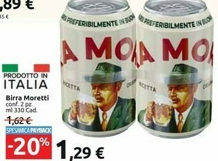 Carrefour Birra Moretti - Birra Moretti 330 G(ml) offerta